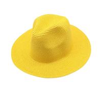 Générique Panama Unisexe Chapeau de Paille à Larges Bords Chapeau de Soleil pour Hommes et Femmes Chapeau de Paille Ajustable Fashionable