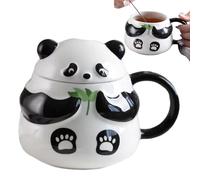 Générique Panda Mugs Coffee, 14.5x11x7.5cm Ceramic Water Mugs - Lovely Panda Form Animal Tea Cups For Milk,Wonderful Present, Multifunctional Coffee Mug With Lid, Large Capacity Water Cup