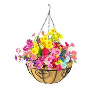 Générique Panier À avec Revêtement en Noix De Coco - Panier À Rond en Fil Métallique | Cintre De Pot De Jardin, Décoration De Pelouse, Jardinière en Forme De Cœur avec Chaîne pour L'extérieur