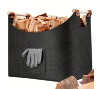 Générique Panier à Bois, Panier Bûche avec Compartiment pour Hache - Pliable et Robustepour Bois de Chauffage - Rangement Bûches Intérieur
