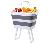 Générique Panier à linge,26 litres grand organisateur pliable surélevé,Corbeille à linge pour chambre - Pour Maison Salle De Bain Cuisine Espace Jeux Jouets Collations Aliments Fruits Légumes Tissus