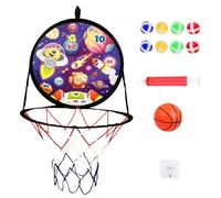 Générique Panier De Basket 2 en 1 - De Fléchettes,Jeux de Panneau Sécurisé pour Équipement Sportif Intérieur et Cadeaux Anniversaire Garçons Filles