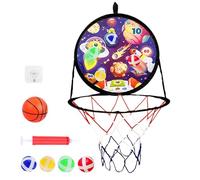 Générique Panier de Basket Extérieur 2 en 1 - Jeu de Fléchettes et Basketball,Jeux de Panneau Sécurisé pour Équipement Sportif Intérieur et Cadeaux Anniversaire Garçons Filles