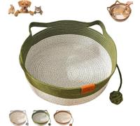 Générique Panier De Lit for Chat avec Queue De Jouet, Hamac Pliable Et À Gratter, Confortable Et Respirant for Chats Chatons Petits Chiens Et Chiots(Green,M)