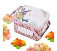 Générique Panier De Pâques,Boîte en Métal pour Bonbons avec Un Couvercle Et Une Poignée - Boîte De Pâques | Idéal pour Chocolats de et Cadeaux de Fête