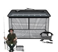 Générique Panier De Pêche, 47L Seau de Pêche pour Poisson Capturé, Filet Pliable Cage Flottante pour Appâts Crevettes Vifs Extérieur