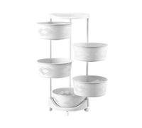 Générique Panier De Rangement De Cuisine,étagère Rotative for Fruits Et Légumes,Chariots D'étagère De Rangement,Panier Amovible,for Cuisine,Salle Bain,Chambre À Coucher(5 Tiers)