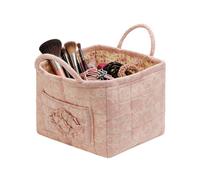 Générique Panier de rangement | Grand cabas pliable bohème floral - Panier cadeau avec anses - pour bureau, chambre, pièce, auto, extérieur, voyage, shopping, couches, vêtements, maquillage,