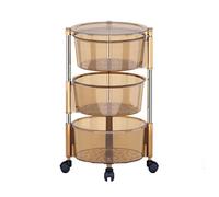 Générique Panier De Rangement Rotatif À 360°, Étagère Rotative for Fruits Et Légumes, Étagère De Rangement, Panier Amovible, for Épicerie, Oignons, Fruits Et Légumes(Color 3,3 Tiers)
