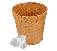 Générique Panier de Rangement Tressé en Papier Style Vintage Grand Panier sans Couvercle pour Salon et Bureau pour Déchets Linge et Objets Divers Couleur Aléatoire