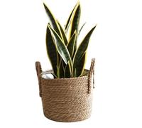 Générique Panier destiné aux d'Intérieur et d'Extérieur,Porte-Paille avec Poignée | Panier à Tressé | Pour Jardin Cour Balcon Patio Pelouse Extérieur Maison