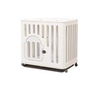 Générique Panier d'intérieur for Chien de Taille Moyenne, Portable et étanche, avec Plateau Toilettes intégrées, nid Couchage poulie Mobile(White Open Lid)