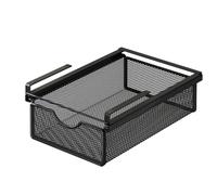 Générique Panier en Fer à Tiroir Coulissant Suspendu, Panier de Rangement Coulissant sous Étagère, Organisateur de Rangement sous Armoire pour Chambre à Coucher, Support pour l'espace, Multifonction