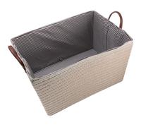 Générique Panier et Gain de Place de Rangement en Osier Synthétique Pliable Beige Grosse Capacité , Facile à Transporter pour Linge et Snacks , pour Placards et Sols