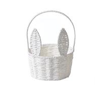 Générique Panier Paques Panier en Osier avec Anse Paniers Picnic en Fleurs pour Pâques Paniers de Rangement Tissé pour de aux Oeufs Bonbons, Rangement de Fruits et Légumes (Blanc)