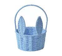 Générique Panier Paques Panier en Osier avec Anse Paniers Picnic en Fleurs pour Pâques Paniers de Rangement Tissé pour de aux Oeufs Bonbons, Rangement de Fruits et Légumes (Bleu)