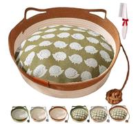 Générique Panier pour Chat en Corde De Coton TisséE à La Main,avec Tapis à Griffer IntéGré Et Jouets Animaux,Nid Pliable Respirant Et RéSistant Aux Griffures (C (avec Coussin), M (Moins de 8 kg))