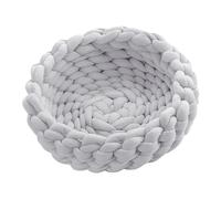 Générique Panier pour Chat Niche Animaux Panier Chien Petit Coussin Chaton Tressé Polyester PP Coton Entretien Simple Adapté Intérieur Animaux, Gris Clair