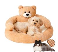Générique Panier pour Chien en Peluche, Lavable et Mignon, avec Dessous antidérapant, Confortable et Moelleux, pour Chiens et Chats, avec Tapis rafraîchissant (Beige, XL-75CM)