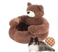 Générique Panier pour Chien en Peluche, Lavable et Mignon, avec Dessous antidérapant, Confortable et Moelleux, pour Chiens et Chats, avec Tapis rafraîchissant (Brown, XL-75CM)
