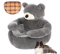 Générique Panier pour Chien en Peluche, Lavable et Mignon, avec Dessous antidérapant, Confortable et Moelleux, pour Chiens et Chats, avec Tapis rafraîchissant (Gray, XL-75CM)
