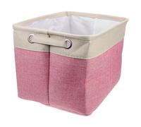 Générique Panier pour Vêtements et Jouets en Coton et Lin Design Élégant Rose Résistant Pliable de Rangement pour Décoration et Bureau