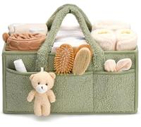 Générique Panier Rangement Bébé, Rangement Couches Bebe, Panier Naissance Organisateur Bebe Portable, Compartiment Amovible (Vert)