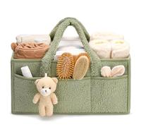 Générique Panier Rangement Bébé, Rangement Couches Bebe, Panier Naissance Organisateur Bebe, Portable, Feutre, Compartiment Amovible (Vert)