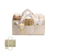 Générique Panier Rangement Bébé, Rangement Couches Bebe, Panier Naissance Organisateur Bebe, Portable, Feutre, Compartiment Amovible (Blanc)
