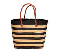 Générique Panier raphia - Madastyle - motif rayé (L, Noir)