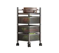 Générique Panier Rotatif De Rangement Carré Multicouche, Étagère À Légumes Rotative avec roulettes, Organisateur De Rangement De Salle De Bain,for Fruits,Pommes De Terre(Black,3 Tiers)