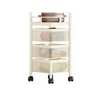 Générique Panier Rotatif De Rangement Multicouche,étagère À Légumes Rotative Carrée avec roulettes,Organisateur De Rangement De Salle De Bain,for Pommes De Terre, Oignons(Color 1,3 Tiers)