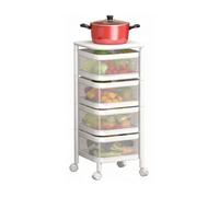 Générique Panier Rotatif De Stockage À 3/4/5 Niveaux,étagère À Légumes Rotative Carrée avec roulettes, Organisateur Stockage De Salle De Bain,for Pommes Terre Et Fruits(Color 1,5 Tiers)