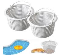 Générique Panier Skimmer Piscine 16 cm - 2 Paniers Compatible Skimmer Standard, Poignée Retrait Facile, Filtre Feuilles et Algues, Durable ABS pour Une Maintenance Simplifiée
