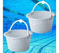 Générique Panier Skimmer Piscine, Panier Skimmer Piscine 18 Cm, Filtre Skimmer Piscine Panier, De Rechange pour Skimmer Standard, Préfiltre De Piscine avec Poignée pour Un Retrait Facile (2PCS)