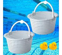 Générique Panier Skimmer Piscine,Panier Skimmer Piscine 18 Cm,Filtre Skimmer Piscine Panier,Panier De Rechange pour Skimmer Standard, Préfiltre De Piscine avec Poignée pour Un Retrait Facile (2pcs)