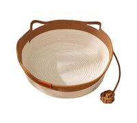 Générique Panier tissé pour Chat d'intérieur Toutes Saisons en Lin avec griffoir et lit Rond Suspendu, doté de poignées de Transport pour Petits modèles. (A, 15x15x10 cm)