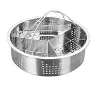 Générique Panier Vapeur en Acier Inoxydable 304 21 Cm avec Trépied Double Poignée Insert pour Cuiseur Vapeur Alimentaire Cuisson Saine Légumes Riz et Brioches Compatible Autocuiseur