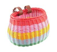 Générique Panier Vélo - PP & Cuir, 23.5x15.5x16.5cm Panier Guidon Élégant & Amovible | Tressé pour Vélo & Trottinette, Aire De Jeux, Parc, Plage, École, Pique-niques, Jardin