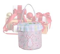 Générique Paniers de Pâques | avec Seau Lapin à Queue Pompon - Panier à Œufs Lapin pour Rangement - pour Bonbons Jouets Chocolat Cadeaux Goûters Filles Garçons Fête Printemps