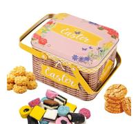 Générique Paniers De Pâques,Boîte en Métal pour Bonbons avec Un Couvercle Et Une Poignée,Boîte de Rangement pour Bonbons et Friandises - Idéal pour Chocolats de Pâques et Cadeaux de Fête