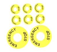 Générique Panneau De Bouton D'arrêt D'urgence Jaune 22mm, 8 Pièces, Autocollant D'avertissement D'arrêt D'urgence Pour Interrupteur À Bouton-poussoir, Étiquette D'avertissement De Sécurité