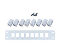 Générique Panneau de Brassage de coupleur CAT6 RJ45 à 8 Ports, avec Barre arrière, ou en Rack pour câblage Cat6 UTP STP