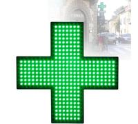 Générique Panneau De Pharmacie LED 30x30 cm Croix Lumineuse avec Chaîne Suspendue, 3 Modes De Clignotement, Idéal pour Pharmacie