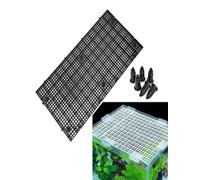 Générique Panneau de poignée en Plastique réglable, séparateur de réservoir de Poisson d'aquarium, Fond de Filtre, Grille en Plastique, Panneau d'isolation de réservoir de Poisson(Black,5 Piece)
