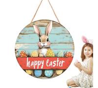 Générique Panneau De Porte Forme des Lapin Happy Easter, Décoration De Porche Bois, Décoration Bienvenue Un Forme Lapin des Ferme, Présentoir Mural Festif Un Form D'œuf Et Carotte, Cintre Porte