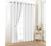 Générique Panneau DE Rideaux OCCULTANT UNI 1 x 140 X 240 CM Pret-a-Poser 100% Polyester Lavable en Machine Existe en Plusieurs Couleurs (Blanc)