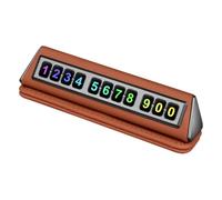 Générique Panneau De Téléphone Automobile - Identificateur De Stationnement en Cuir De Qualité Supérieure, D'immatriculation Mobile, Accessoire D' De Conduite Amovible | Méthode De Contact Pratique A