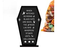 Générique Panneau Décoratif Halloween,Panneau Cercueil Bois pour Table d'halloween - Tableau Message Effrayant Accessoire Scène Festive pour Salon Salle À Manger Chambre Style Ferme