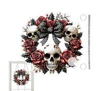 Générique Panneau d'horreur pour Porte d'Entrée,Panneau Rond en Acrylique 2D Horreur pour Porte d'Entrée | Design Gothique Accessoires de Scène Suspendables,pour Intérieur Chambre Extérieur Fenêtre